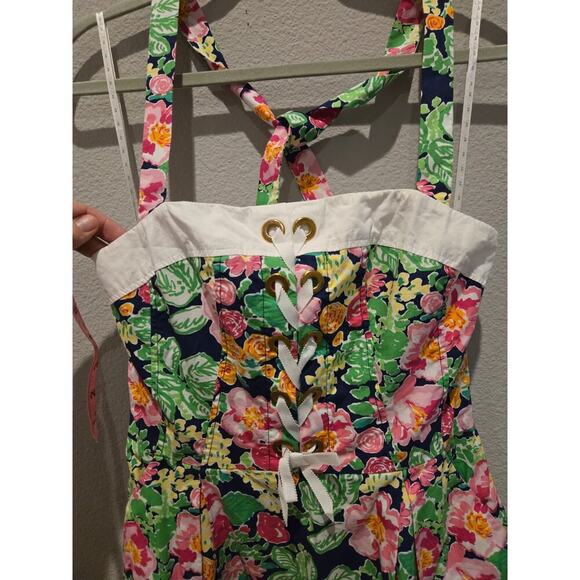 Lilly Pulitzer Women's Floral Halter Dress 4 Multicolor Short Garden Party Bloom - Picture 2 of 14